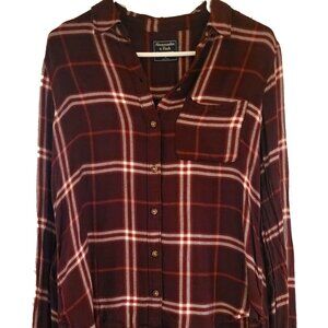 Plaid Button-Down Long Sleeve Shirt
